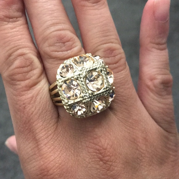 Express Gold and Pink Bling Ring - Picture 1 of 7